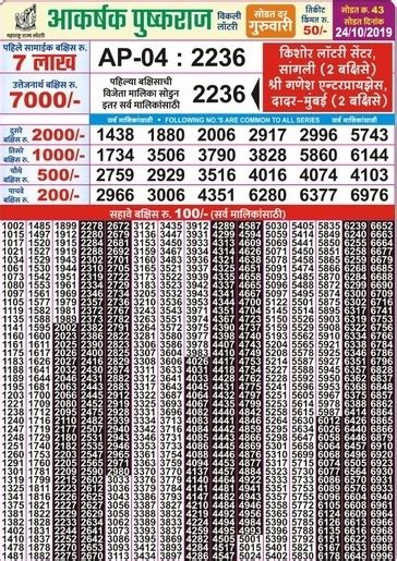 maharashtra aakarshak pushkaraj lottery|Akarshak Pushkraj Lottery Results 4.7.24 Live Draw.